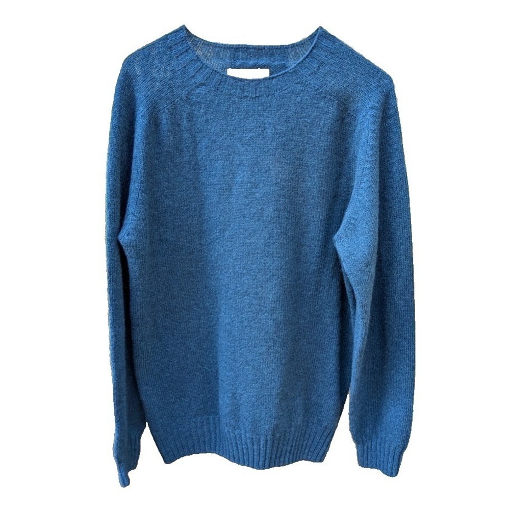 C C Filson Mens Sweater Size S 100% Wool Pine Blue Made In Scotland Old Money